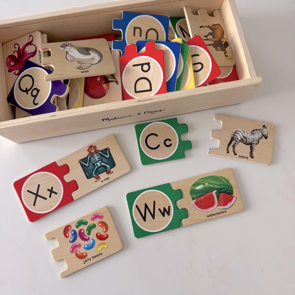 Melissa & Doug Alphabet Wooden Puzzle Set - Multicolor
